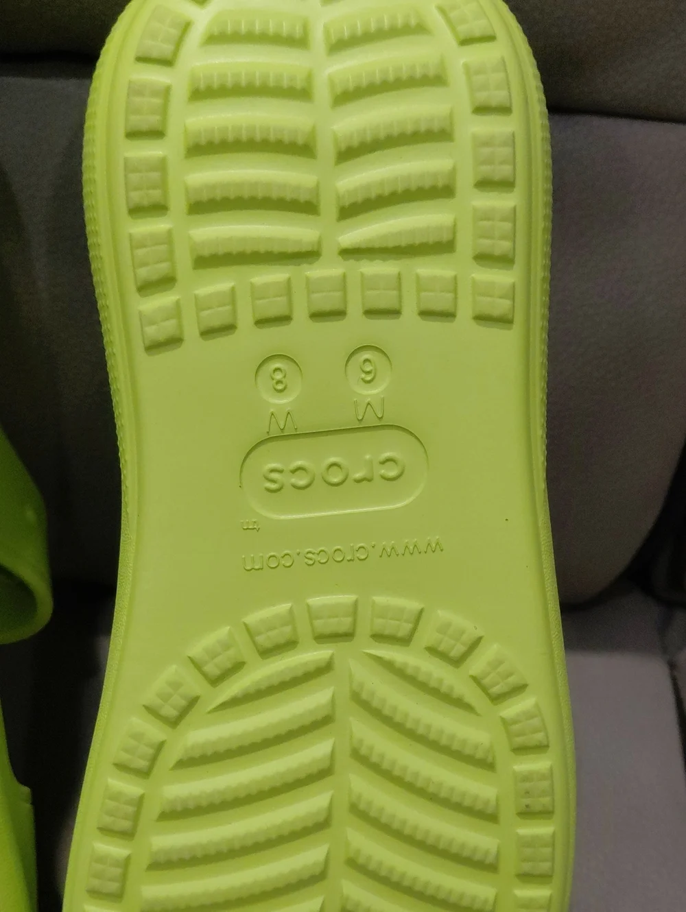 CROCS Neon Lime Dual-Strap Slide Sandals